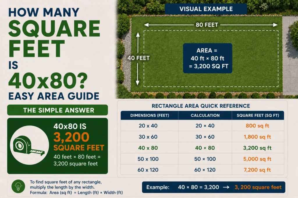How Many Square Feet Is 40×80? Easy Area Guide
