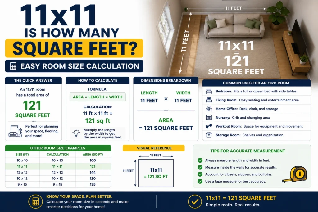 11x11 is how many square feet,