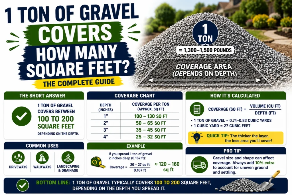 1 Ton of Gravel Covers How Many Square Feet