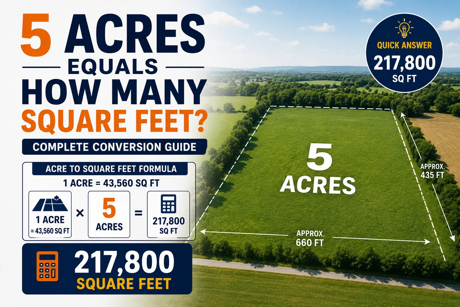 5 Acres Equals How Many Square Feet