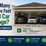 how many square feet is a 3 car garage
