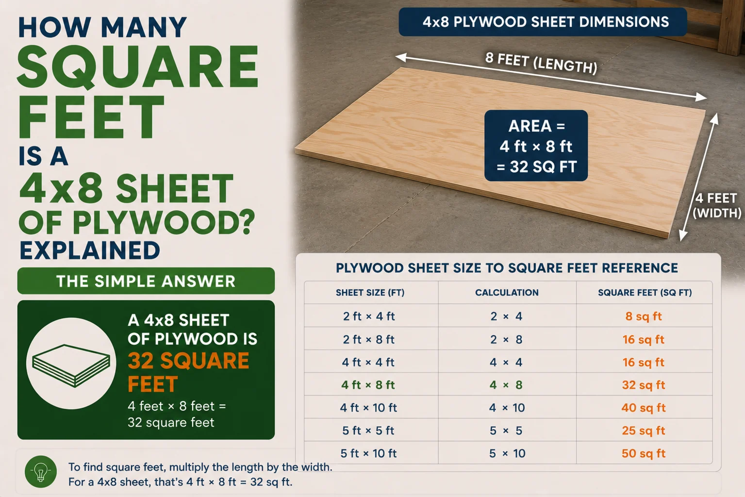 How Many Square Feet Is a 4×8 Sheet of Plywood? Explained