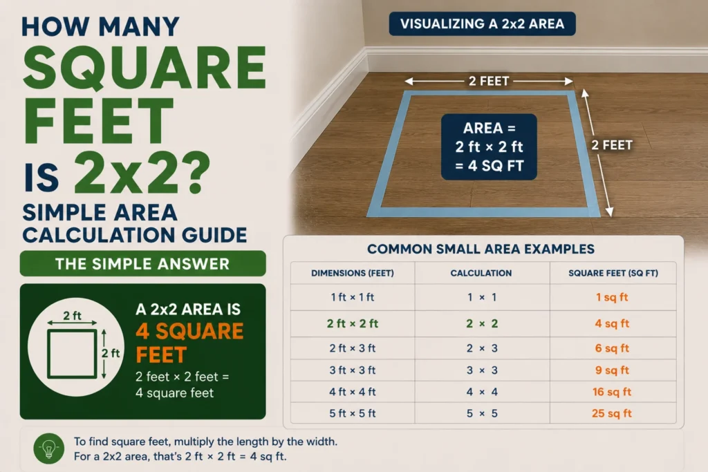 How Many Square Feet Is 2x2