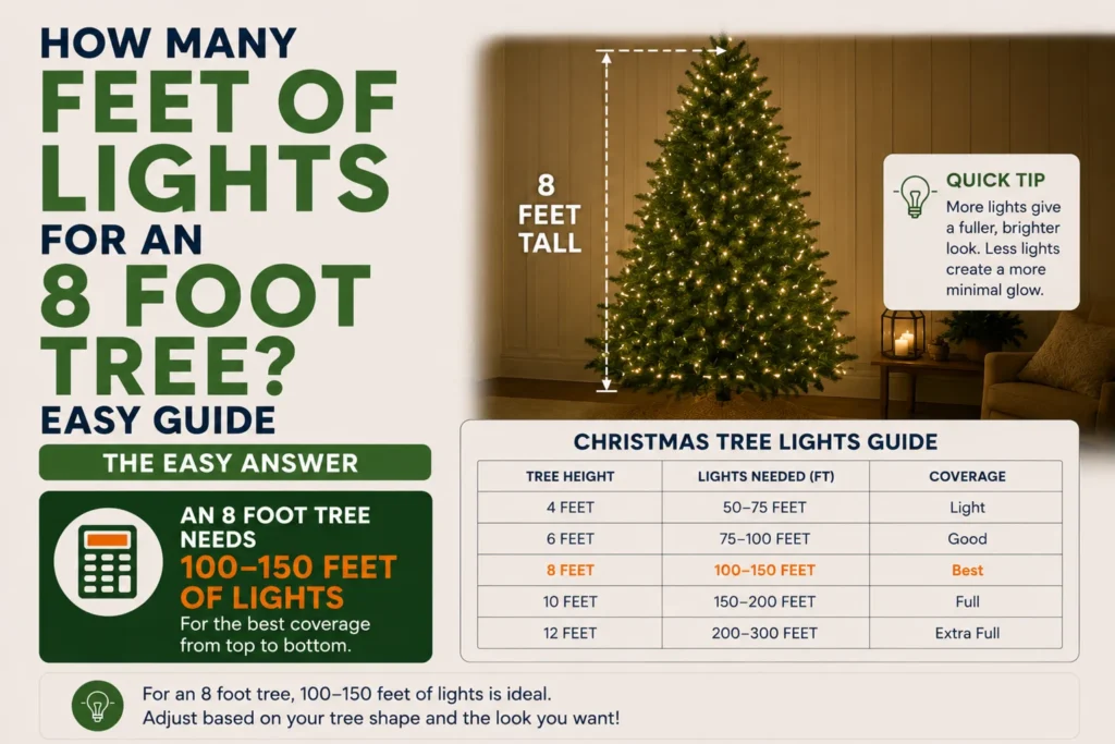 How Many Feet of Lights for an 8 Foot Tree
