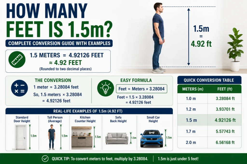 How Many Feet Is 1.5m