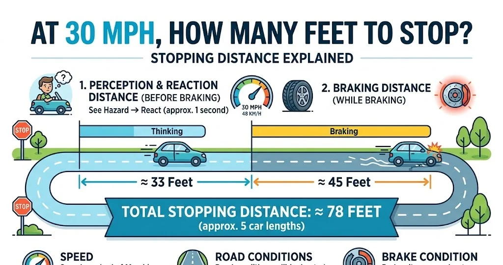 At 30 MPH How Many Feet to Stop
