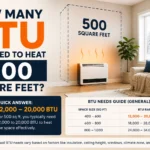 how many btu do i need to heat 500 square feet
