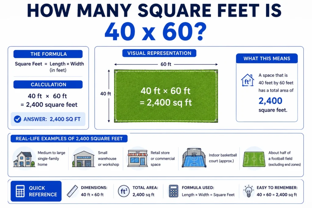 how many square feet is 40 x 60