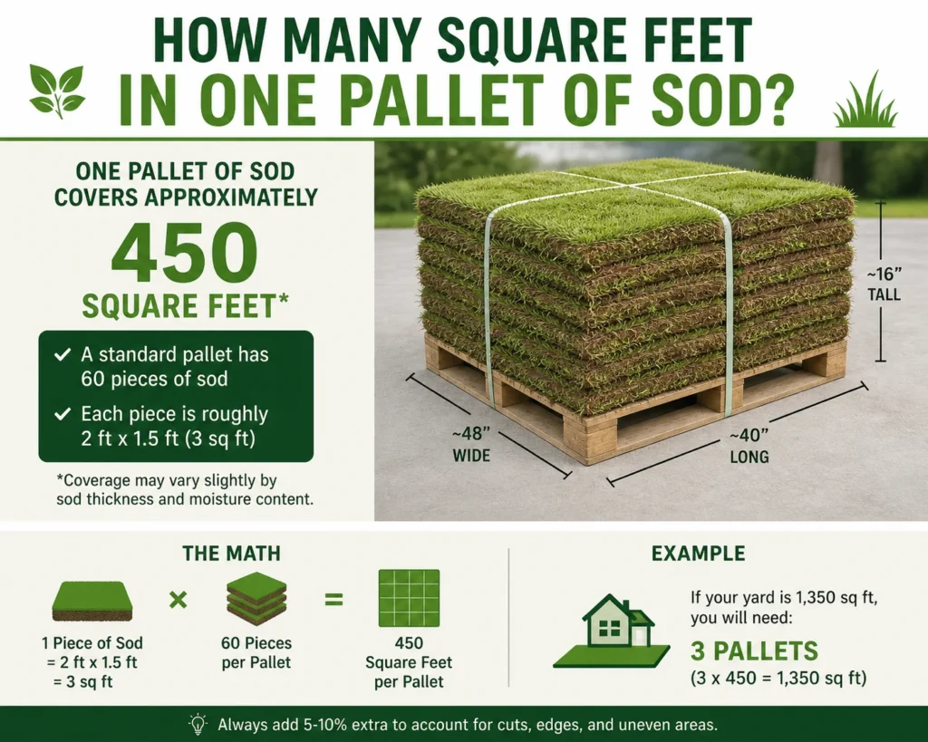 how many square feet in one pallet of sod