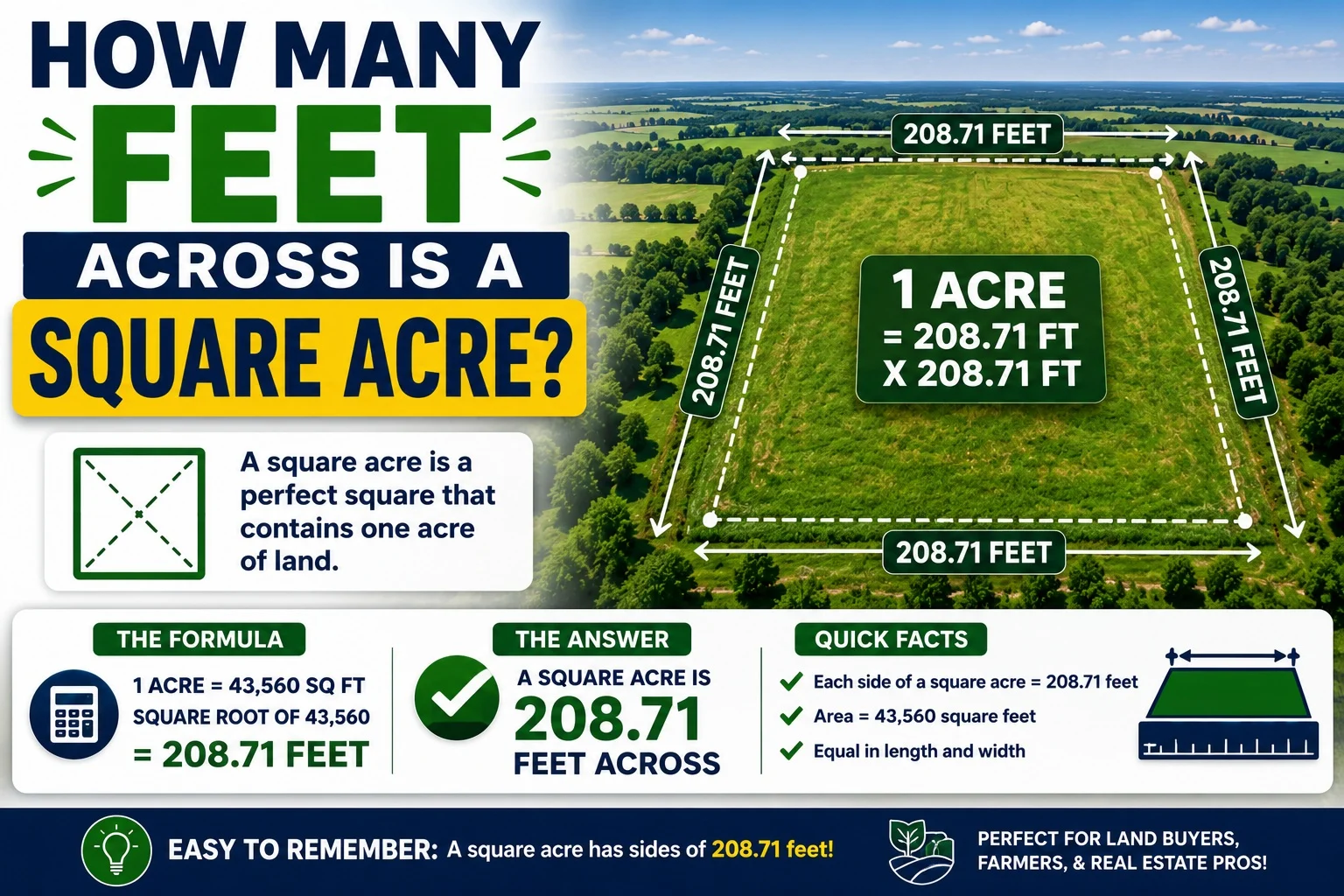 How Many Feet Across Is a Square Acre