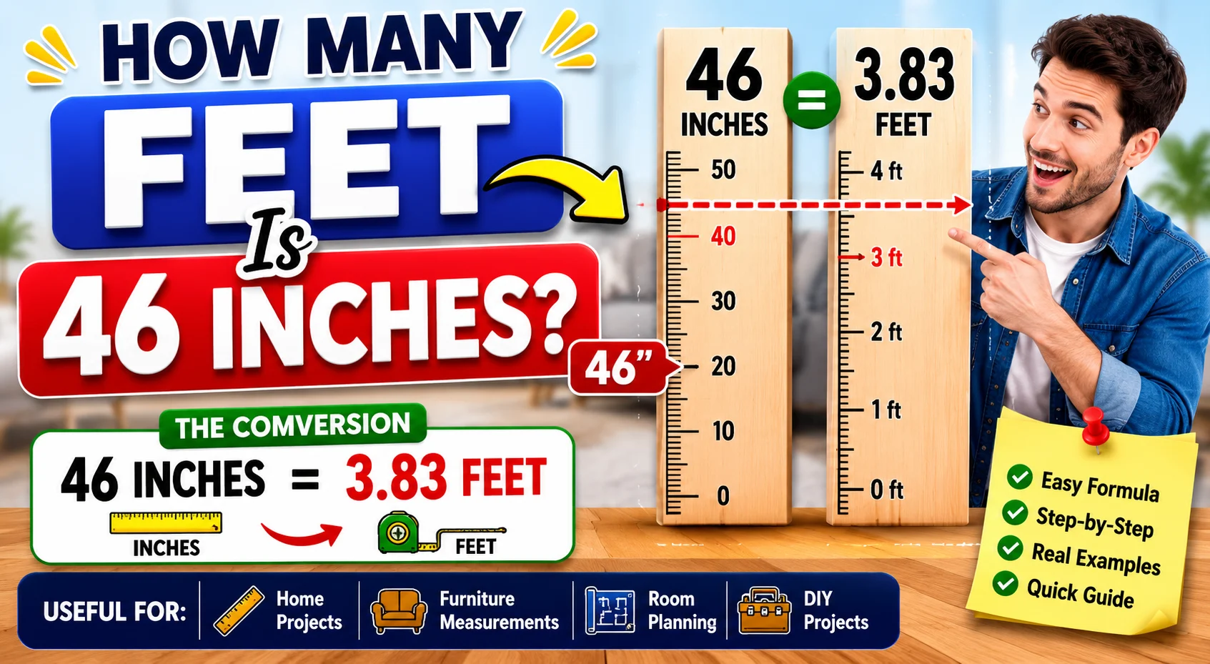 How Many Feet Is 46 Inches
