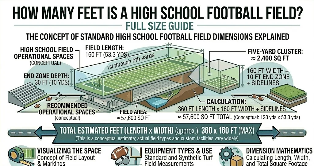 How Many Feet Is a High School Football Field