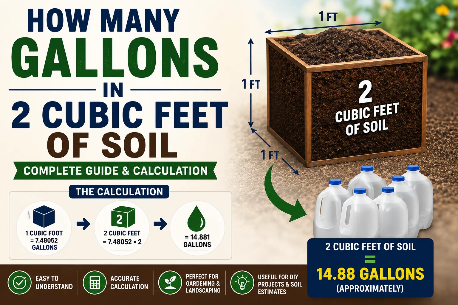 How Many Gallons in 2 Cubic Feet of Soil
