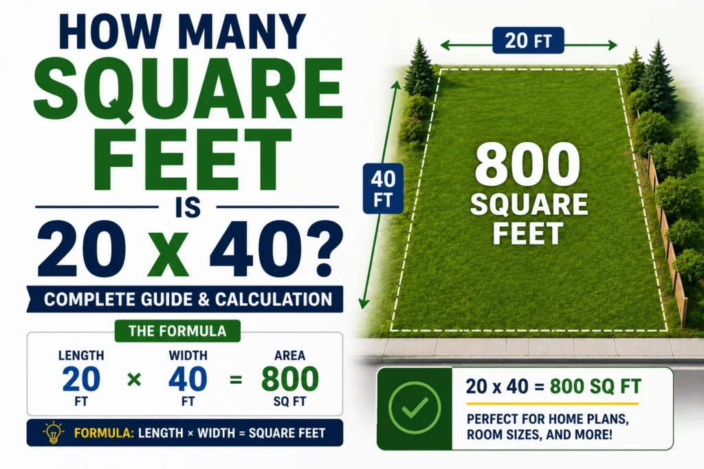 How Many Square Feet Is 20 x 40