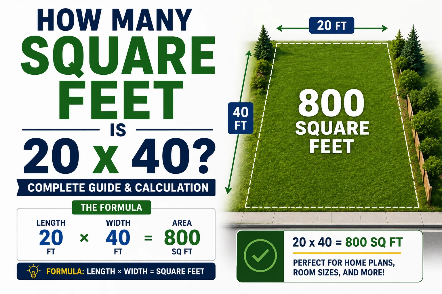 How Many Square Feet Is 20 x 40
