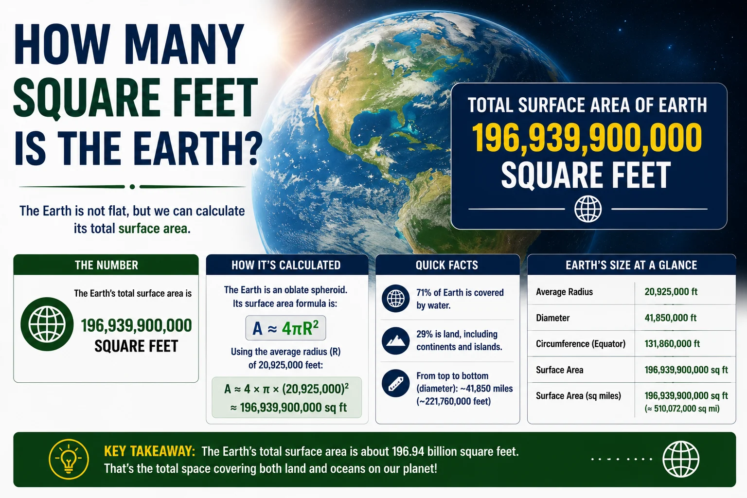 How Many Square Feet Is the Earth