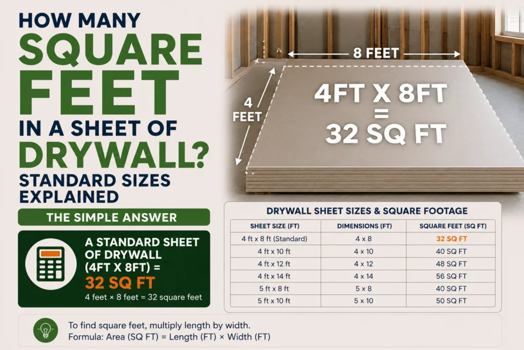 How Many Square Feet in a Sheet of Drywall
