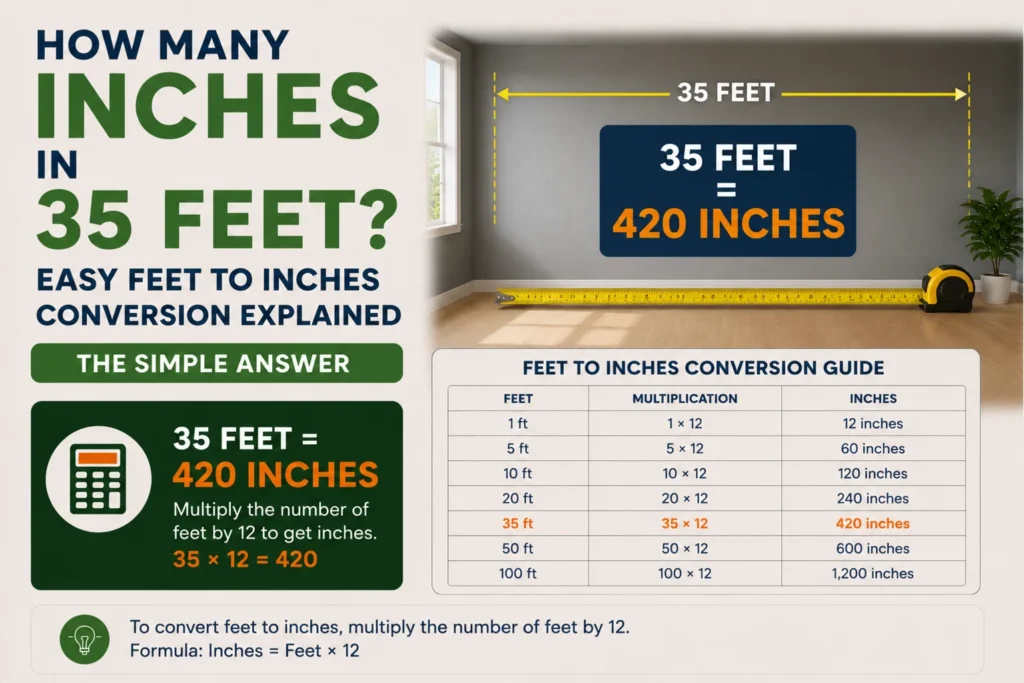 How Many Inches in 35 Feet? Easy Feet to Inches Conversion Explained