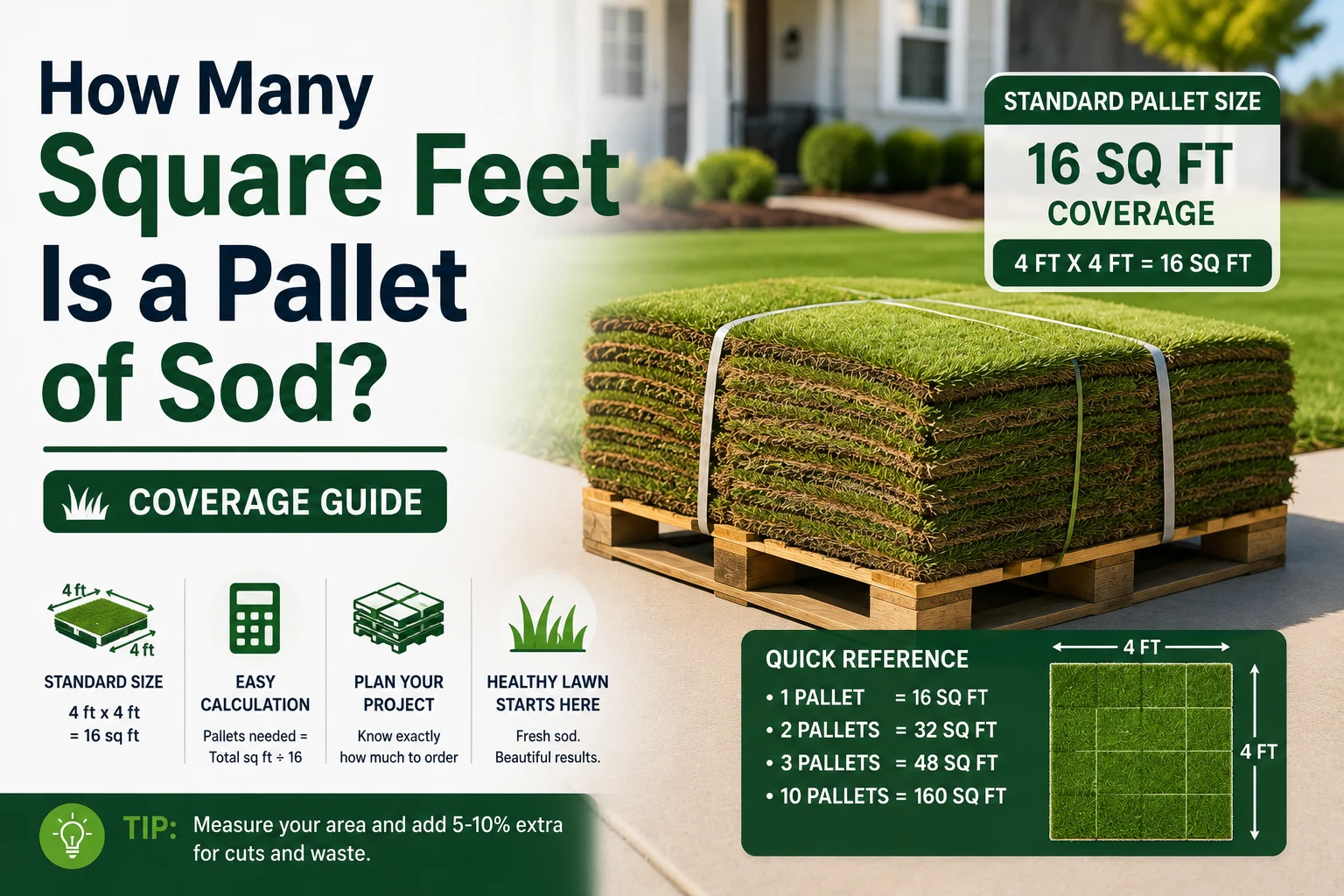 how many sq feet is a pallet of sod
