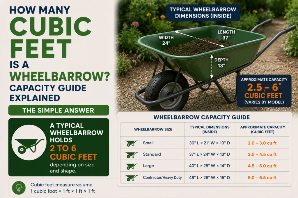 How Many Cubic Feet Is a Wheelbarrow? Capacity Guide Explained