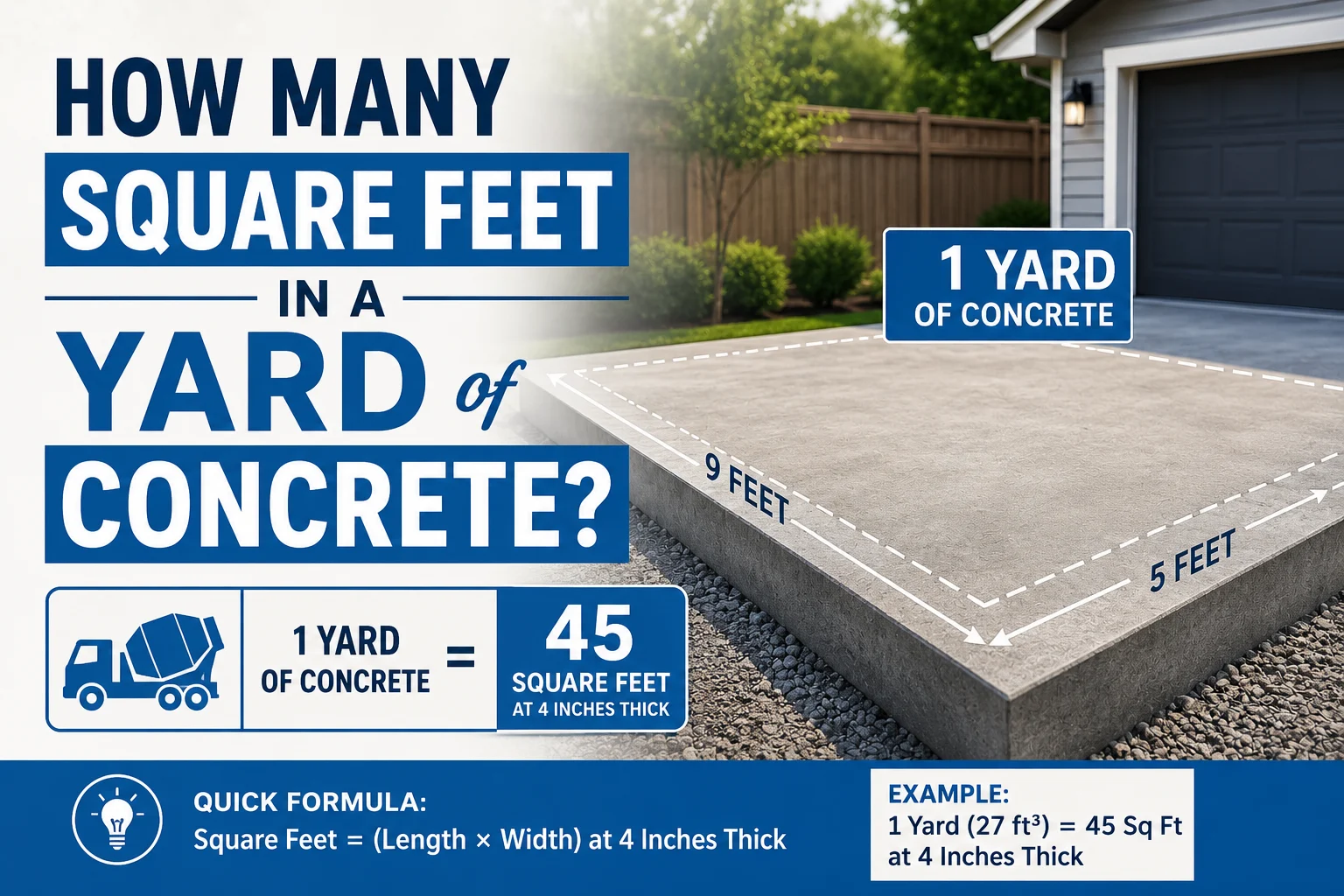 How Many Square Feet in a Yard of Concrete