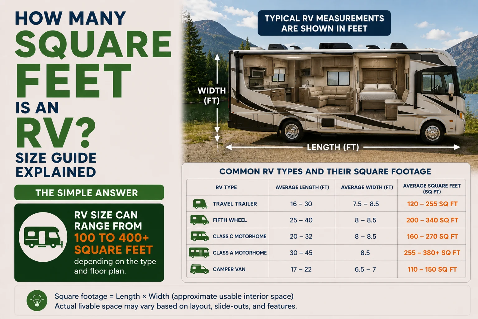 How Many Square Feet Is an RV? Size Guide Explained