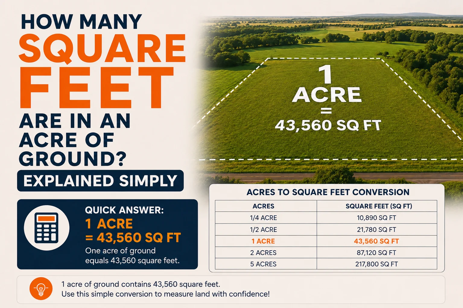 How Many Square Feet Are in an Acre of Ground