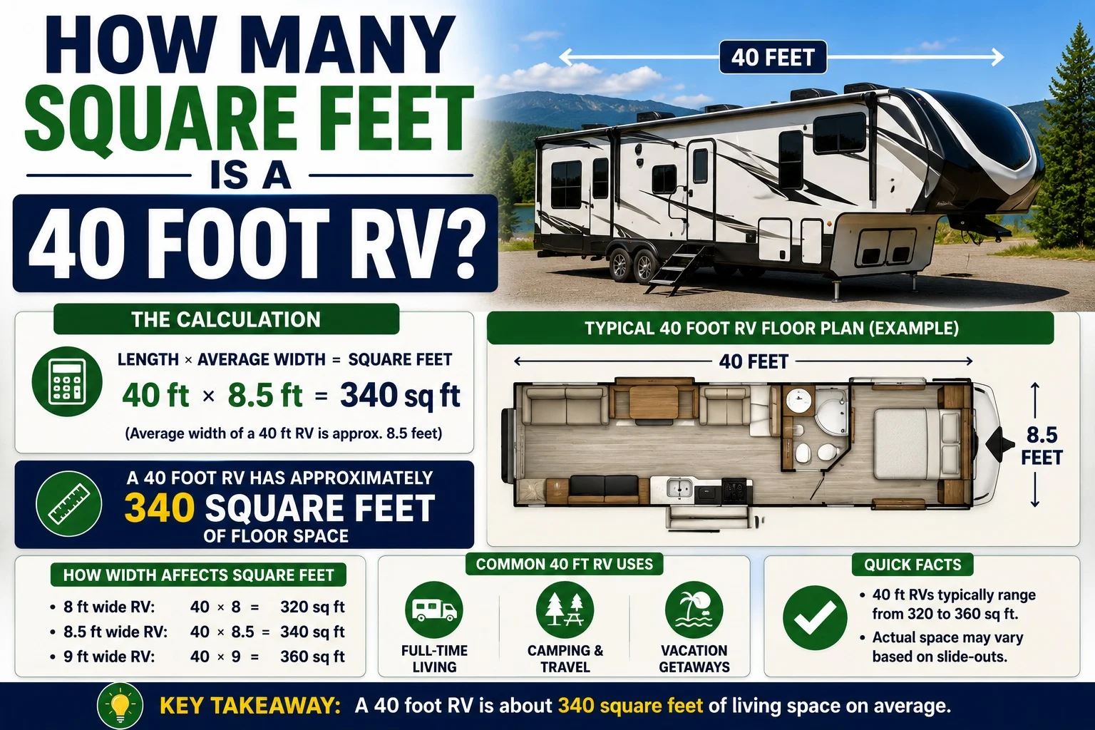 How Many Square Feet Is a 40 Foot RV