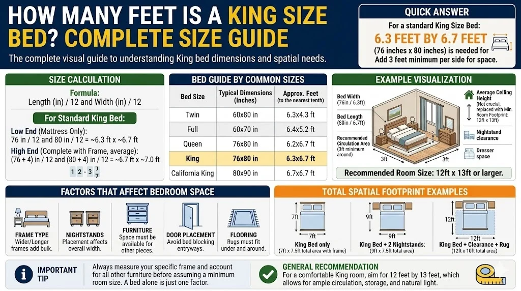 How Many Feet Is a King Size Bed