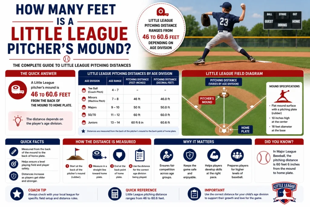 How Many Feet Is a Little League Pitcher’s Mound