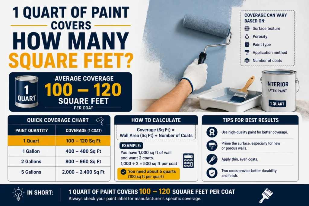 1 Quart of Paint Covers How Many Square Feet