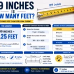 99 inches is how many feet