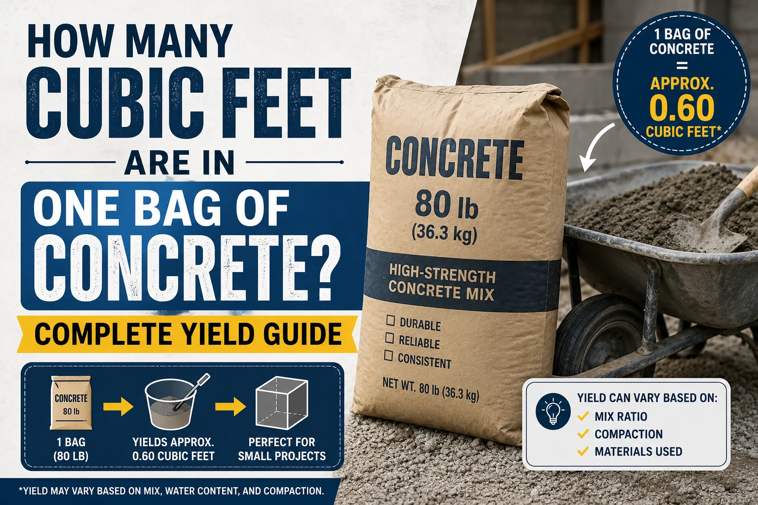 How Many Cubic Feet Are in One Bag of Concrete