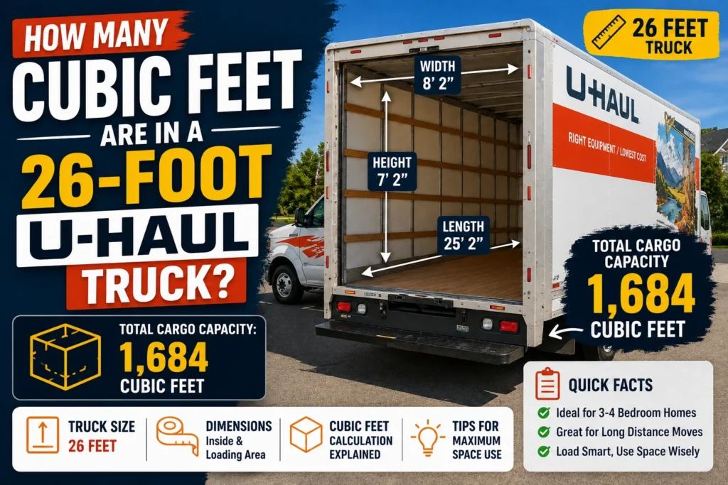 How Many Cubic Feet Are in a 26-Foot U-Haul Truck