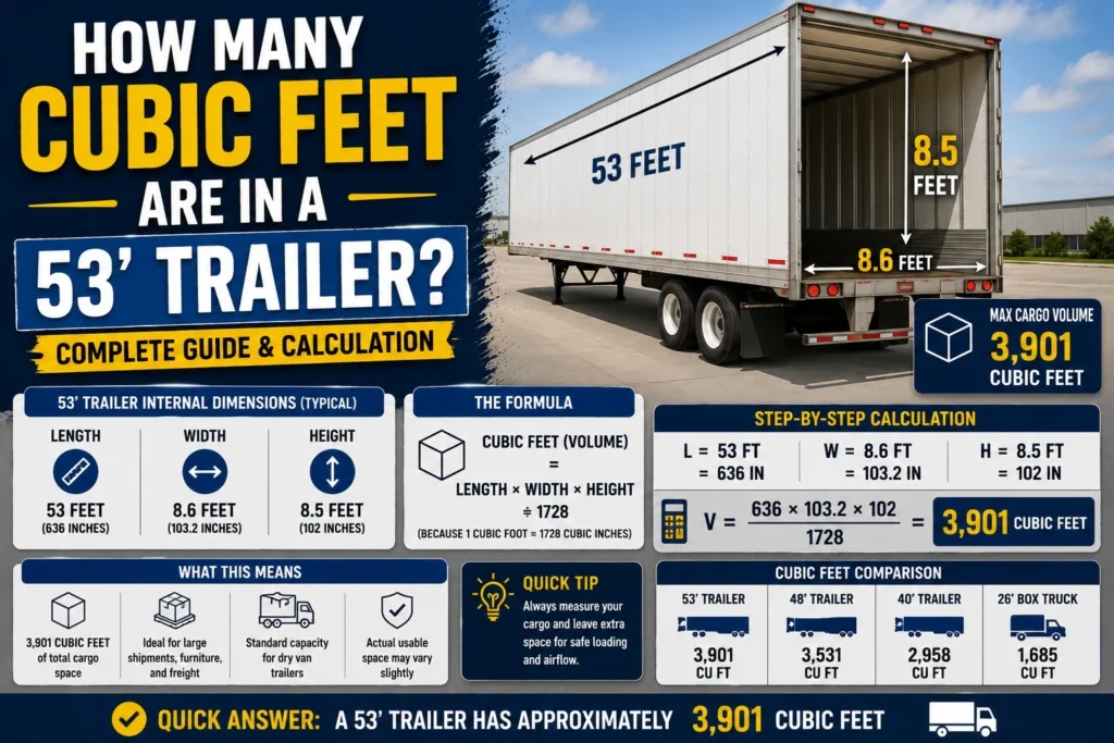 How Many Cubic Feet Are in a 53′ Trailer
