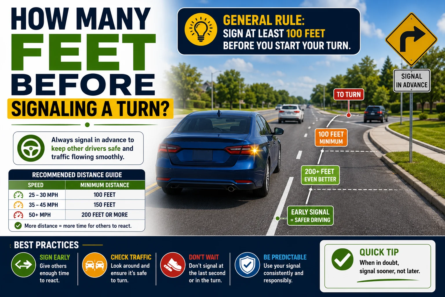 How Many Feet Before Signaling a Turn