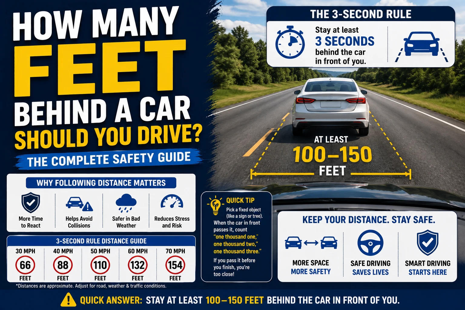 How Many Feet Behind a Car Should You Drive