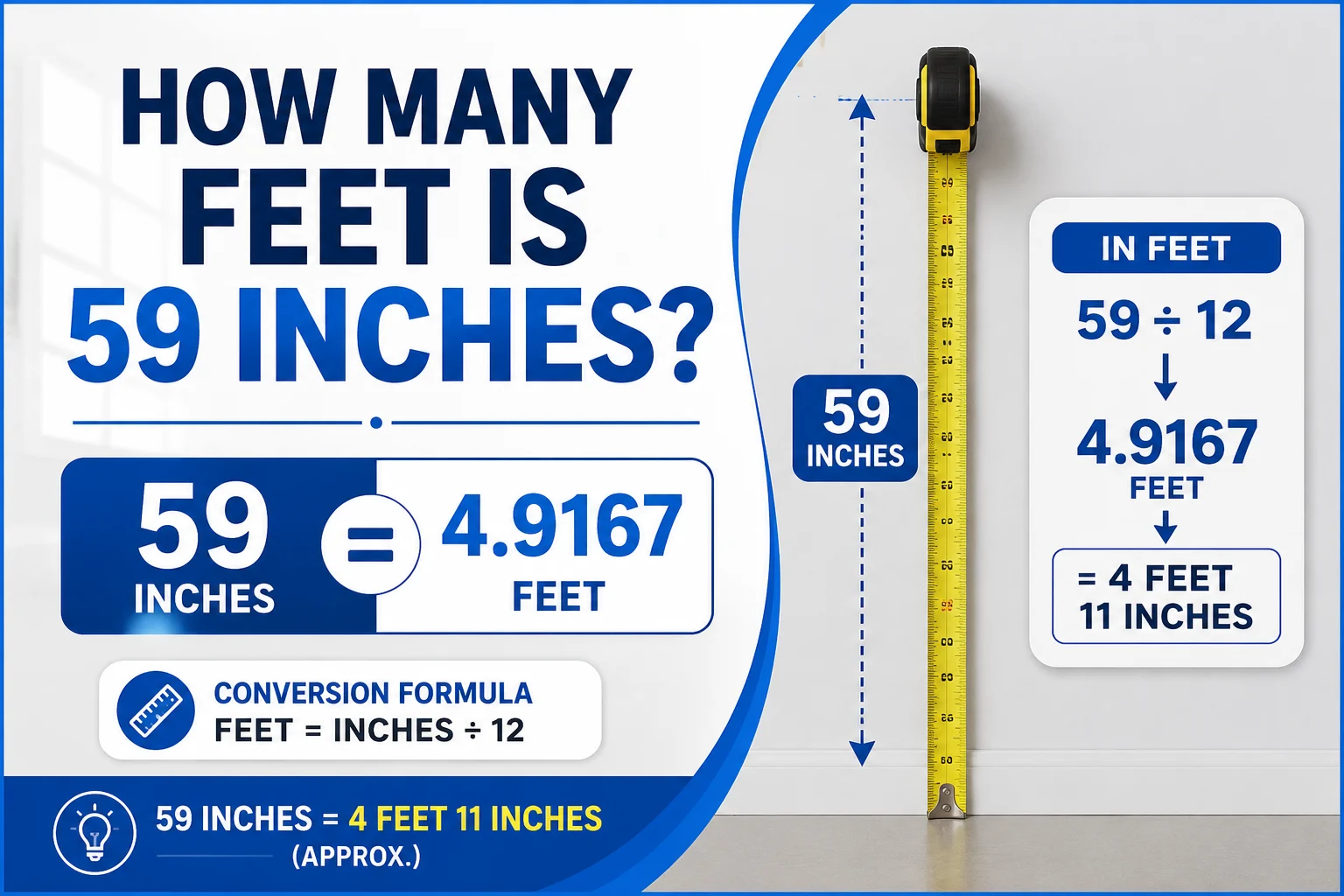 How Many Feet Is 59 Inches