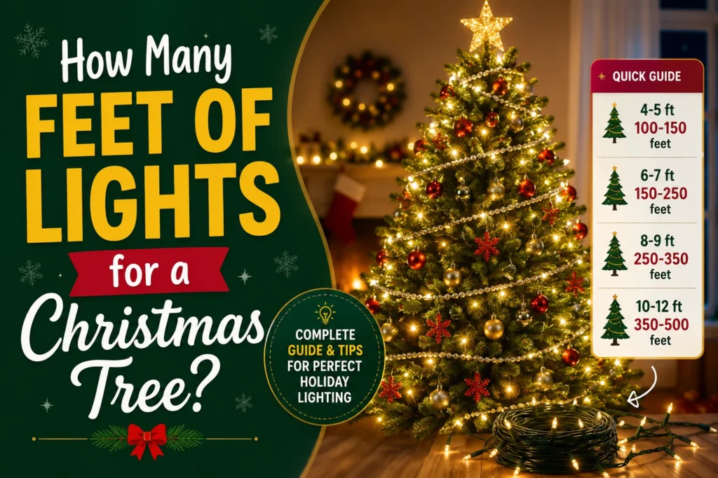 How Many Feet of Lights for a Christmas Tree