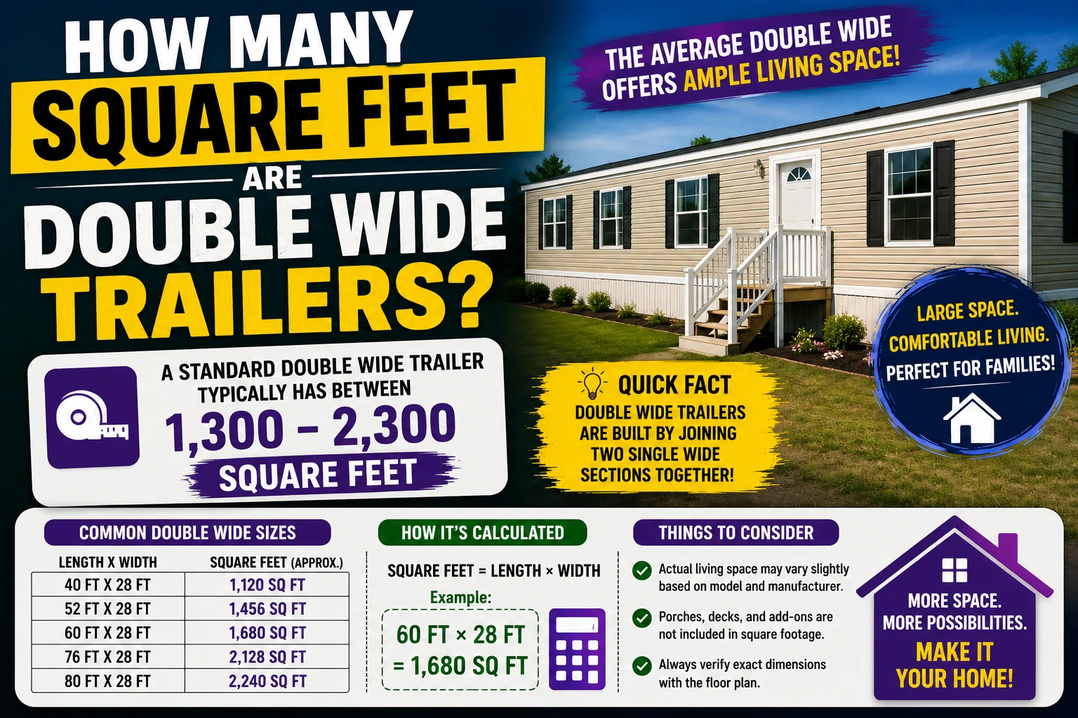 How Many Square Feet Are Double Wide Trailers?