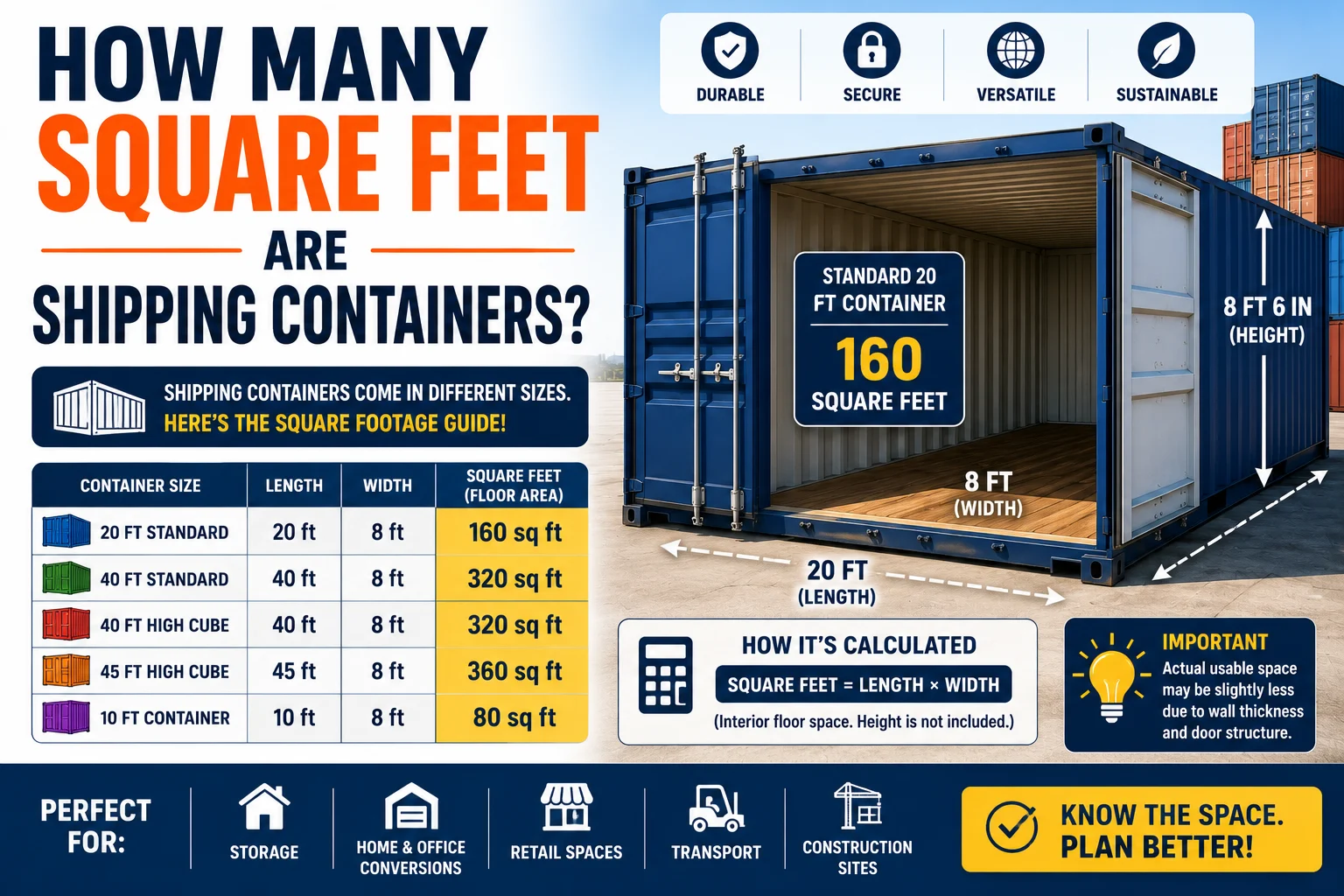 How Many Square Feet Are Shipping Containers