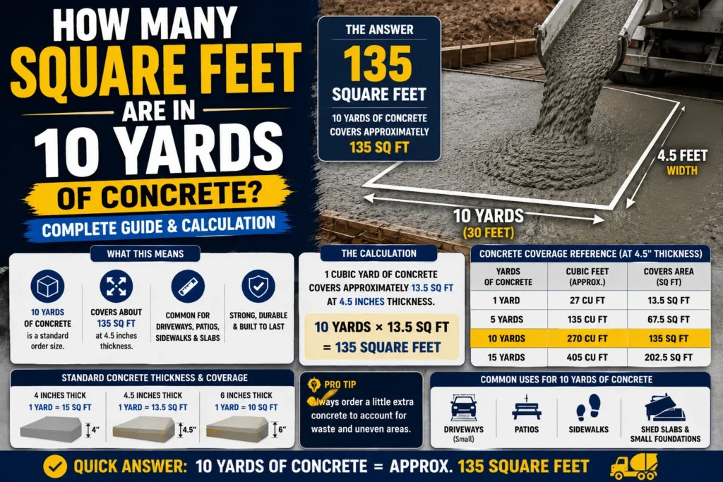 How Many Square Feet Are in 10 Yards of Concrete