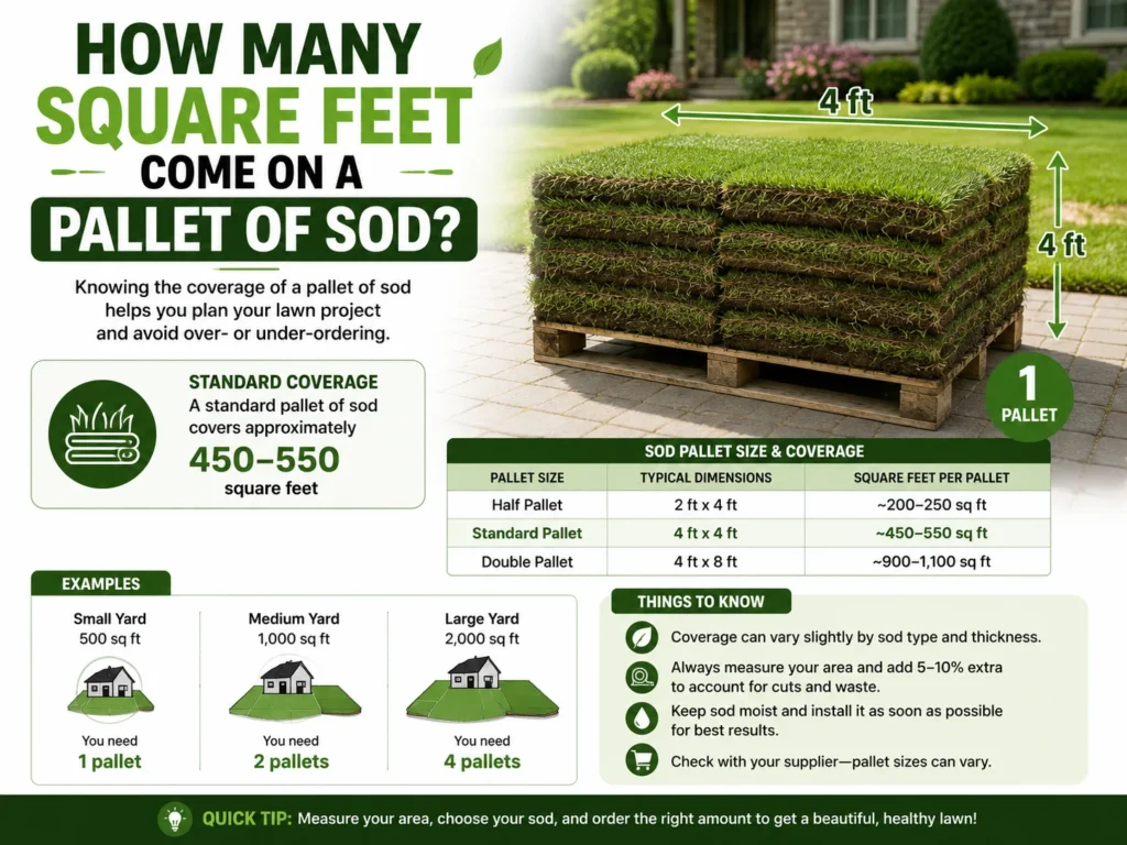 How Many Square Feet Come on a Pallet of Sod