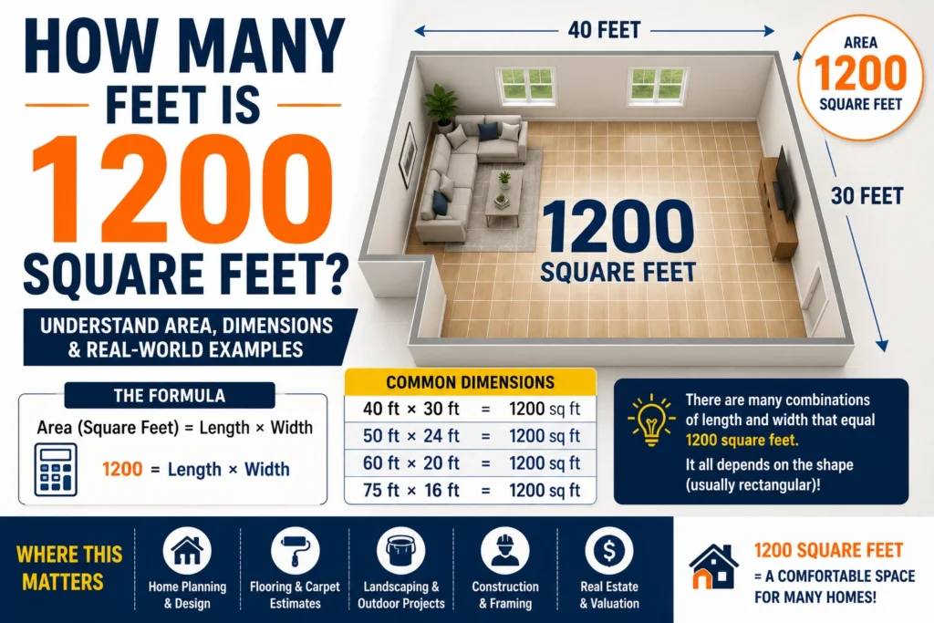 how many feet is 1200 square feet
