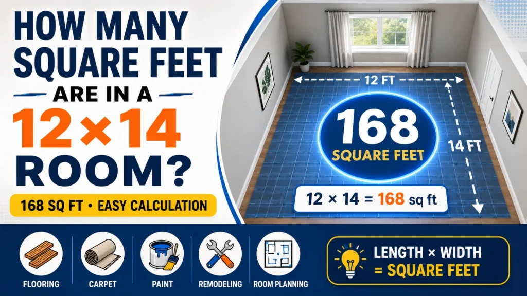 how many square feet are in a 12x14 room