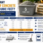 how many bags of concrete for 5 cubic feet