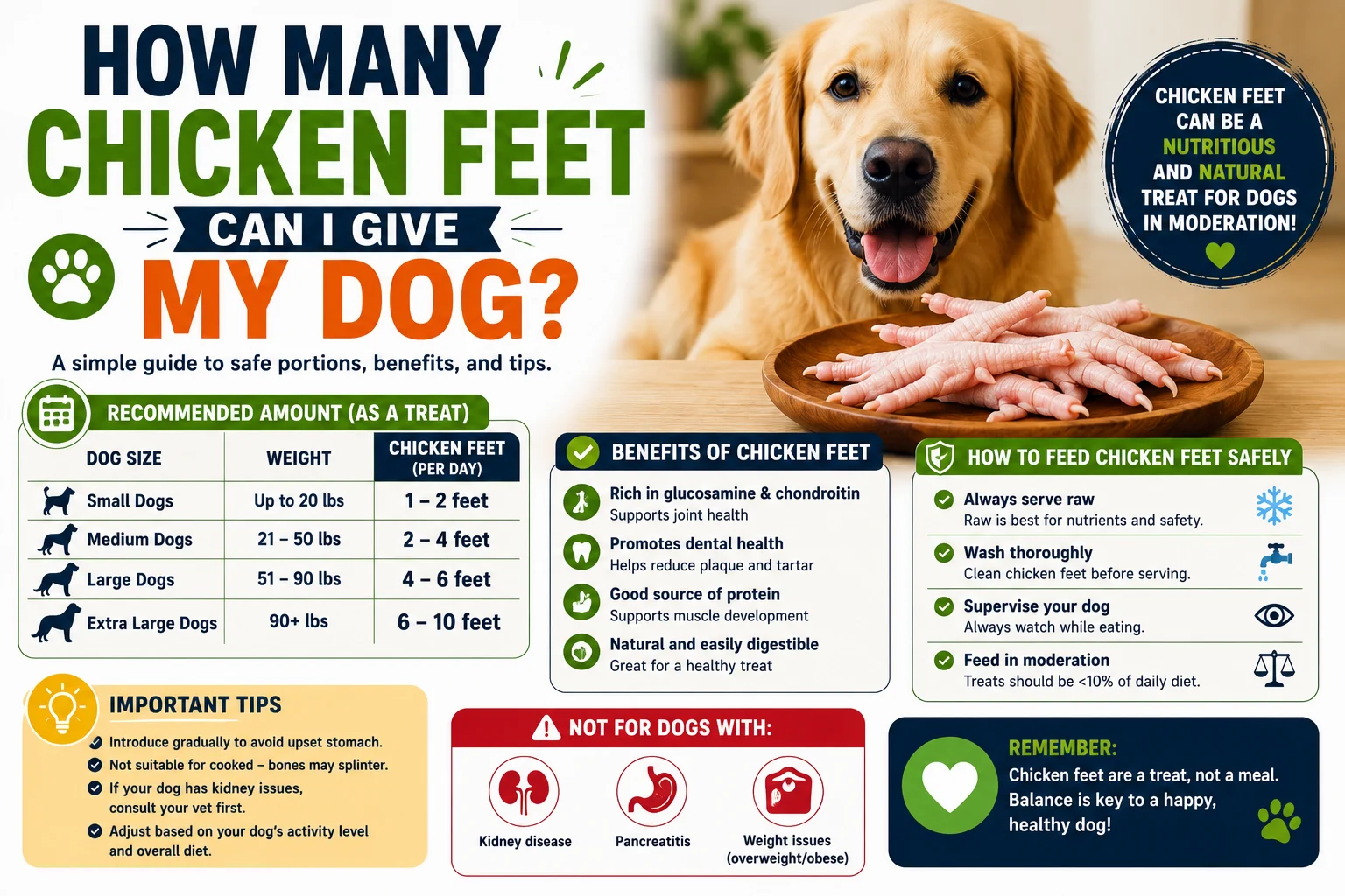 how many chicken feet can i give my dog
