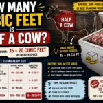 how many cubic feet is half a cow