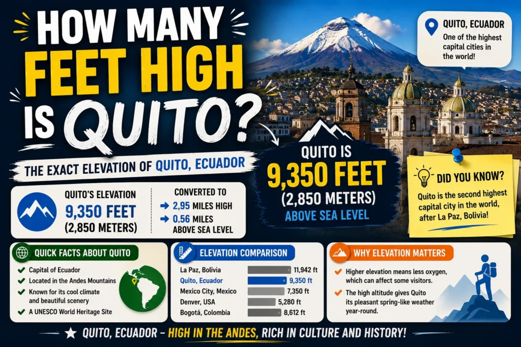 how many feet high is quito