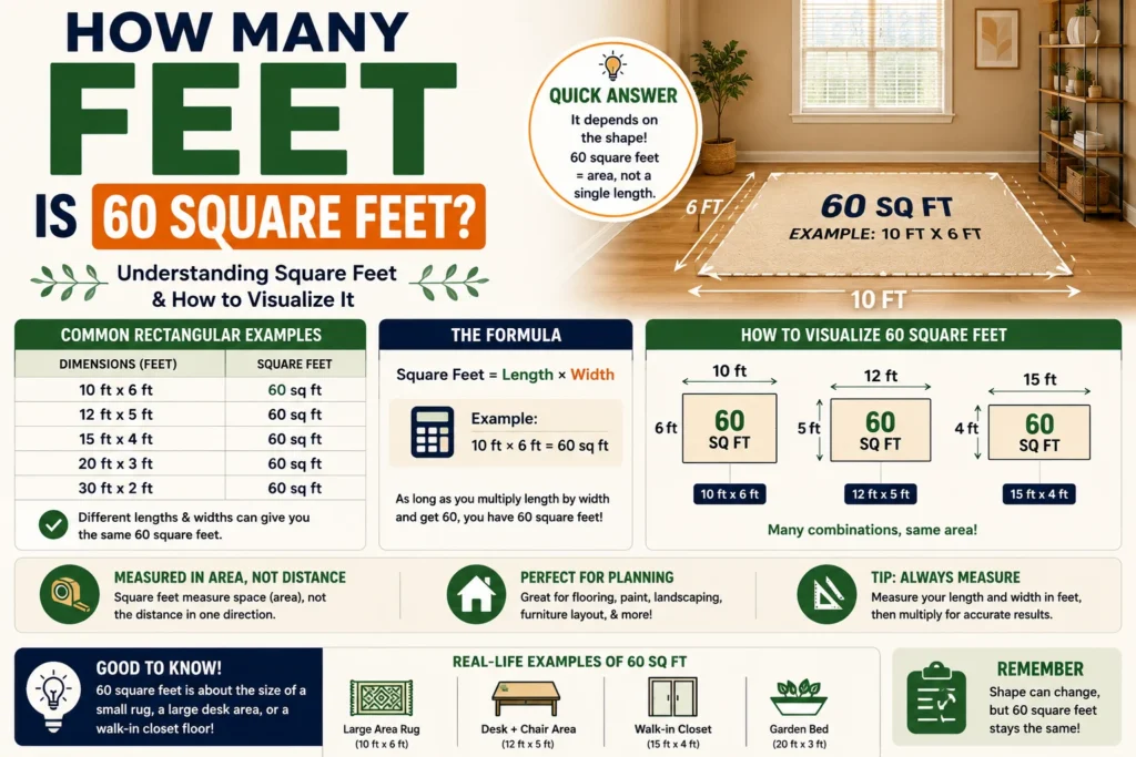 how many feet is 60 square feet